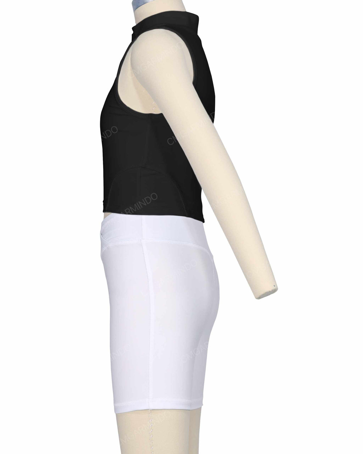 Sleeveless 1/4 Zip High Neck Crop Top