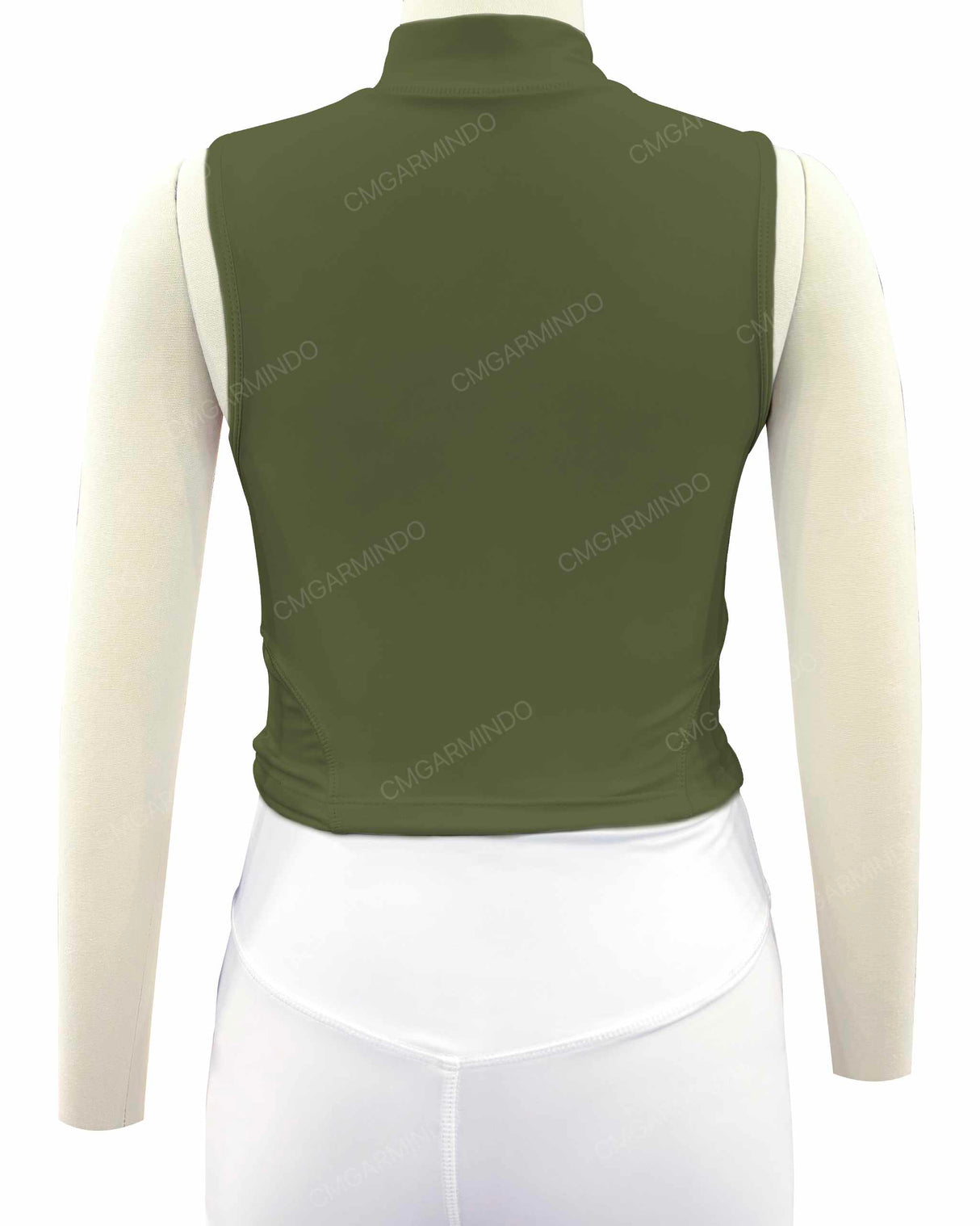 Sleeveless 1/4 Zip High Neck Crop Top