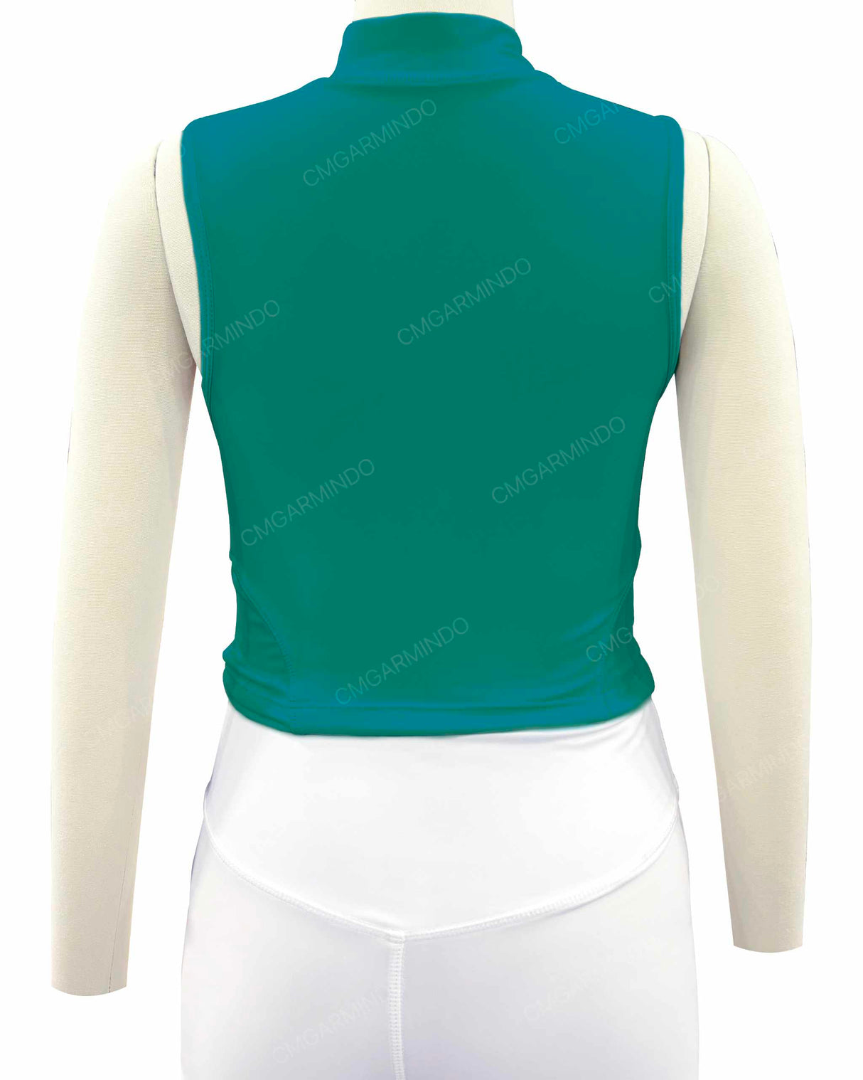 Sleeveless 1/4 Zip High Neck Crop Top