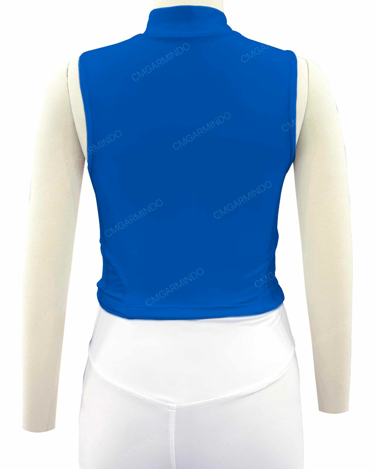 Sleeveless 1/4 Zip High Neck Crop Top