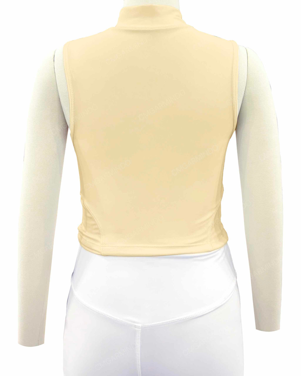 Sleeveless 1/4 Zip High Neck Crop Top