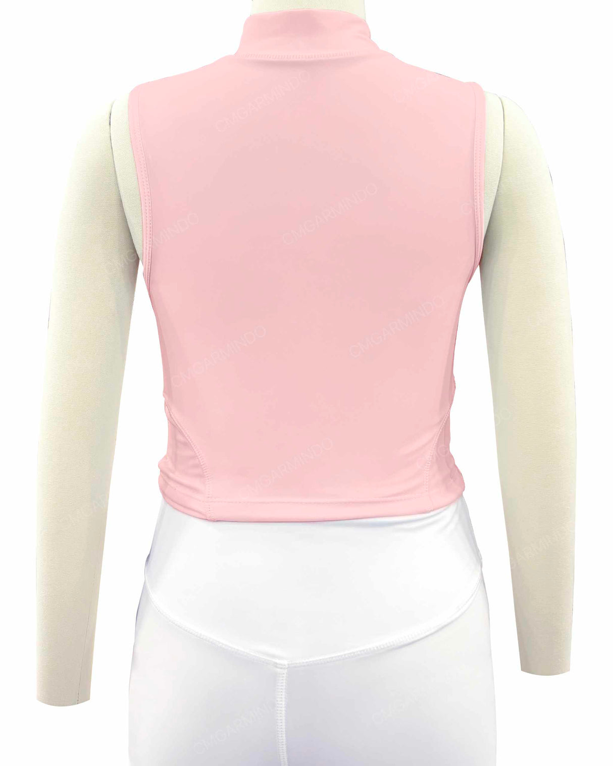 Sleeveless 1/4 Zip High Neck Crop Top