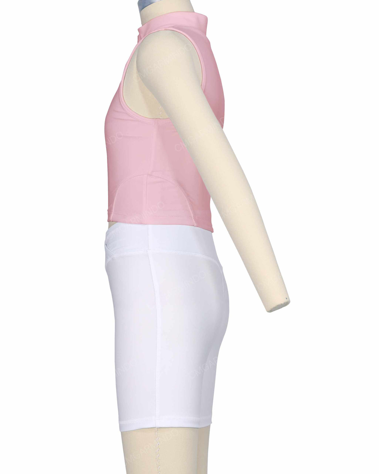 Sleeveless 1/4 Zip High Neck Crop Top
