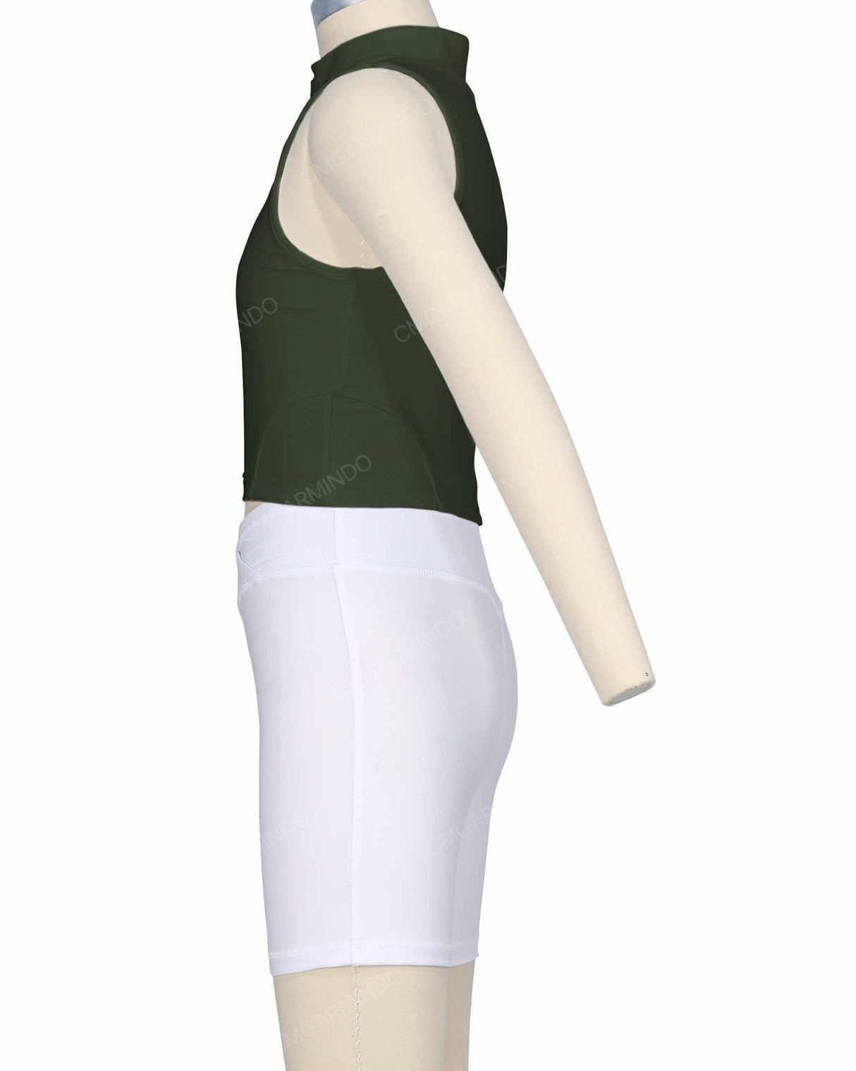 Sleeveless 1/4 Zip High Neck Crop Top