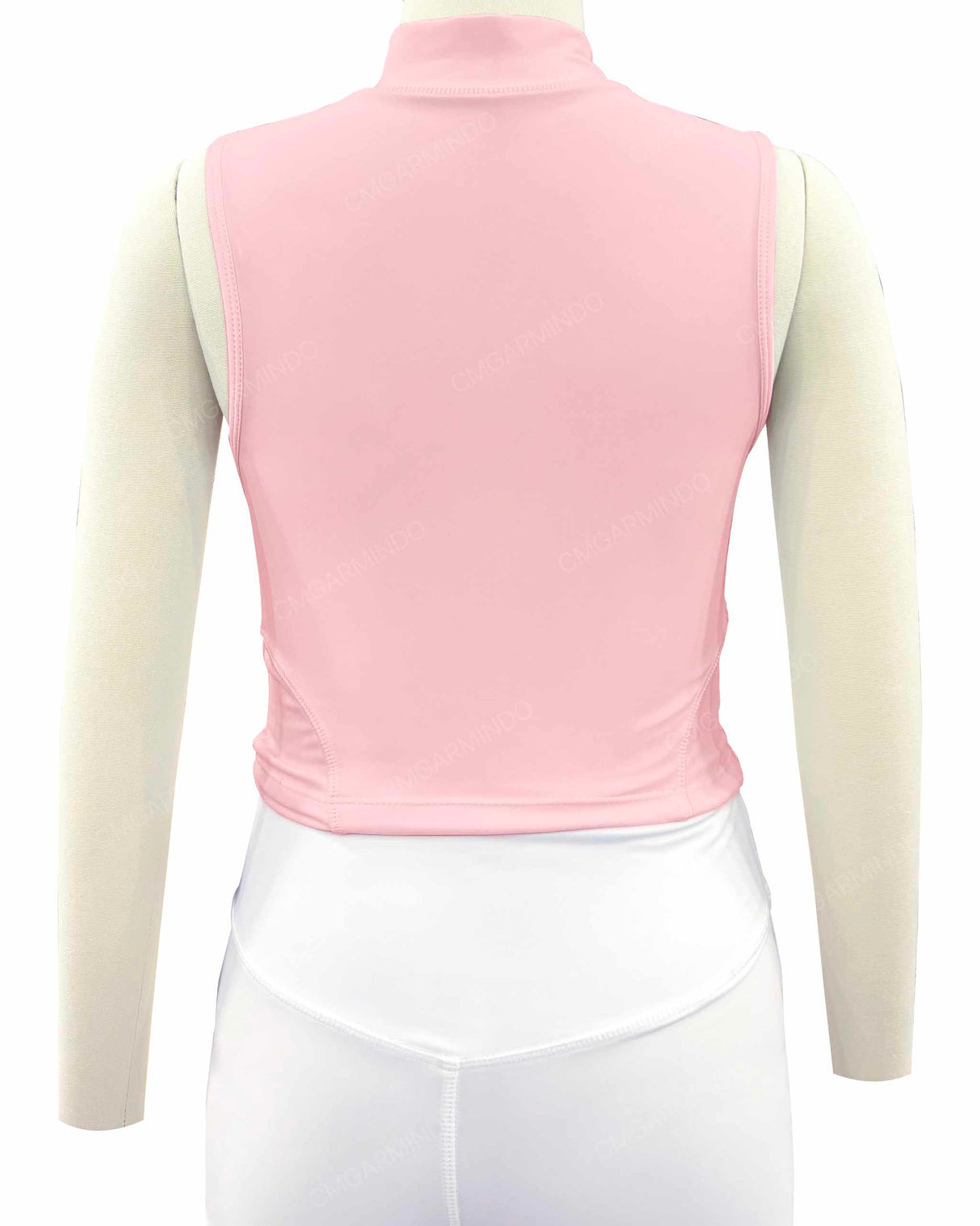 Sleeveless 1/4 Zip High Neck Crop Top