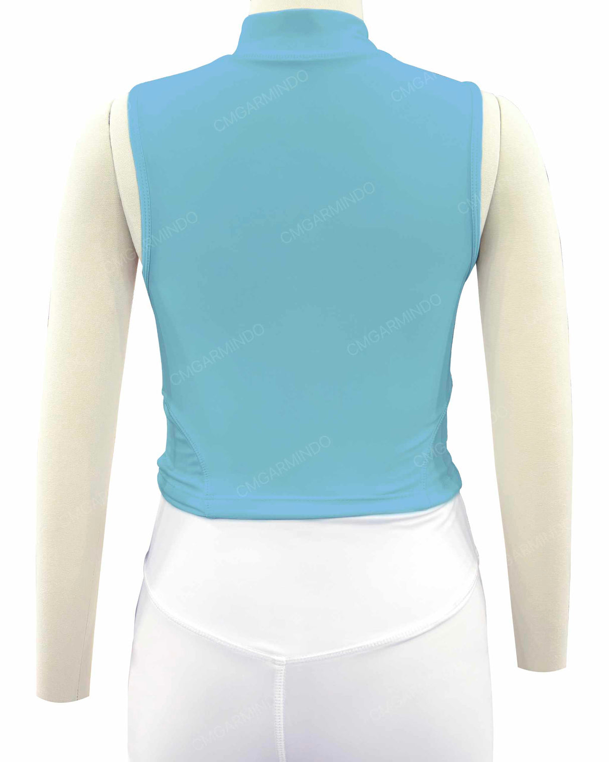 Sleeveless 1/4 Zip High Neck Crop Top