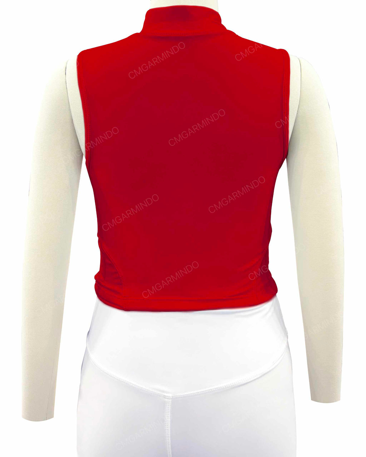 Sleeveless 1/4 Zip High Neck Crop Top