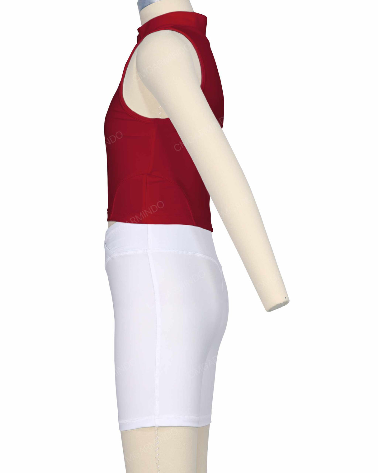 Sleeveless 1/4 Zip High Neck Crop Top