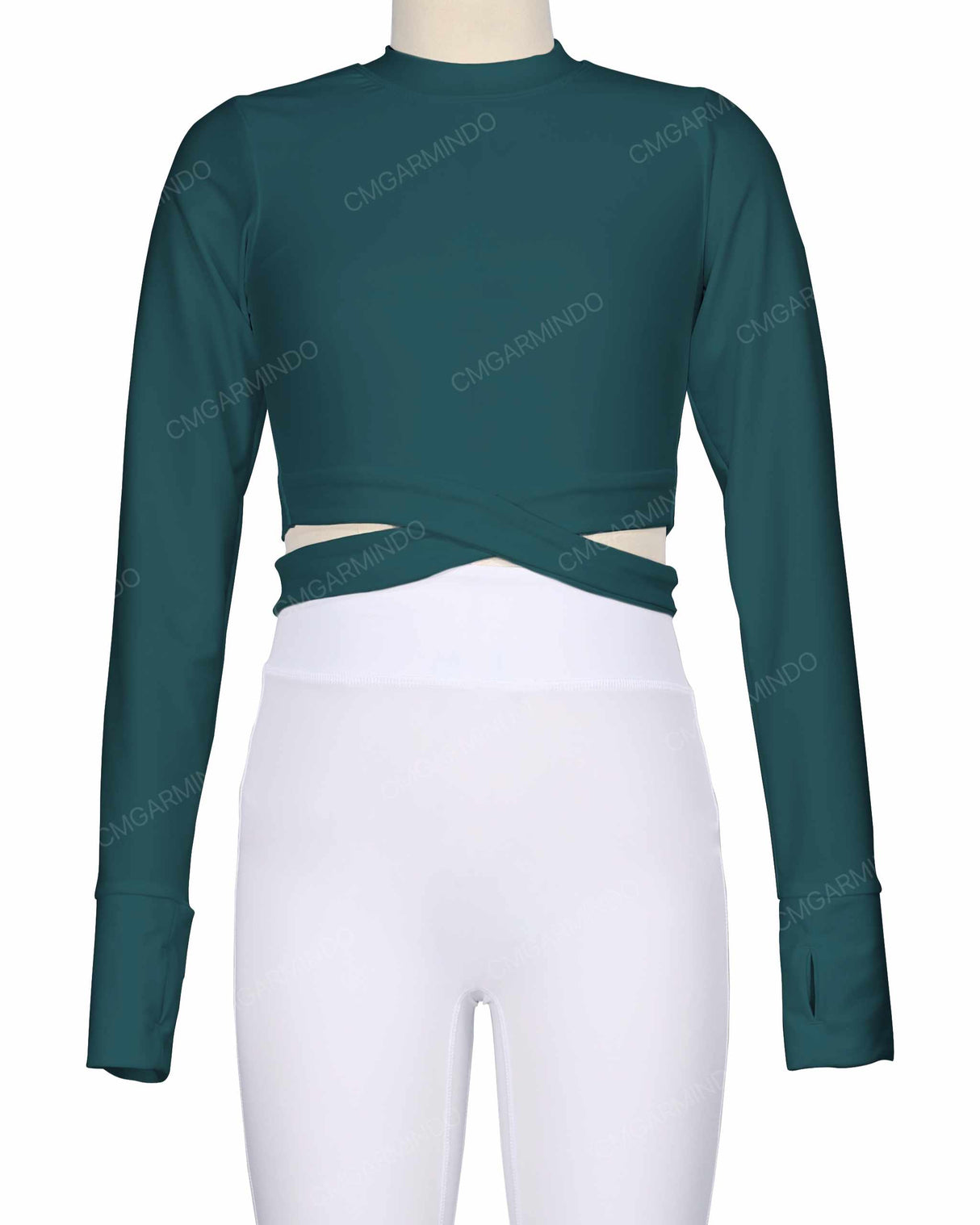 Long Sleeve Cross Waist Top
