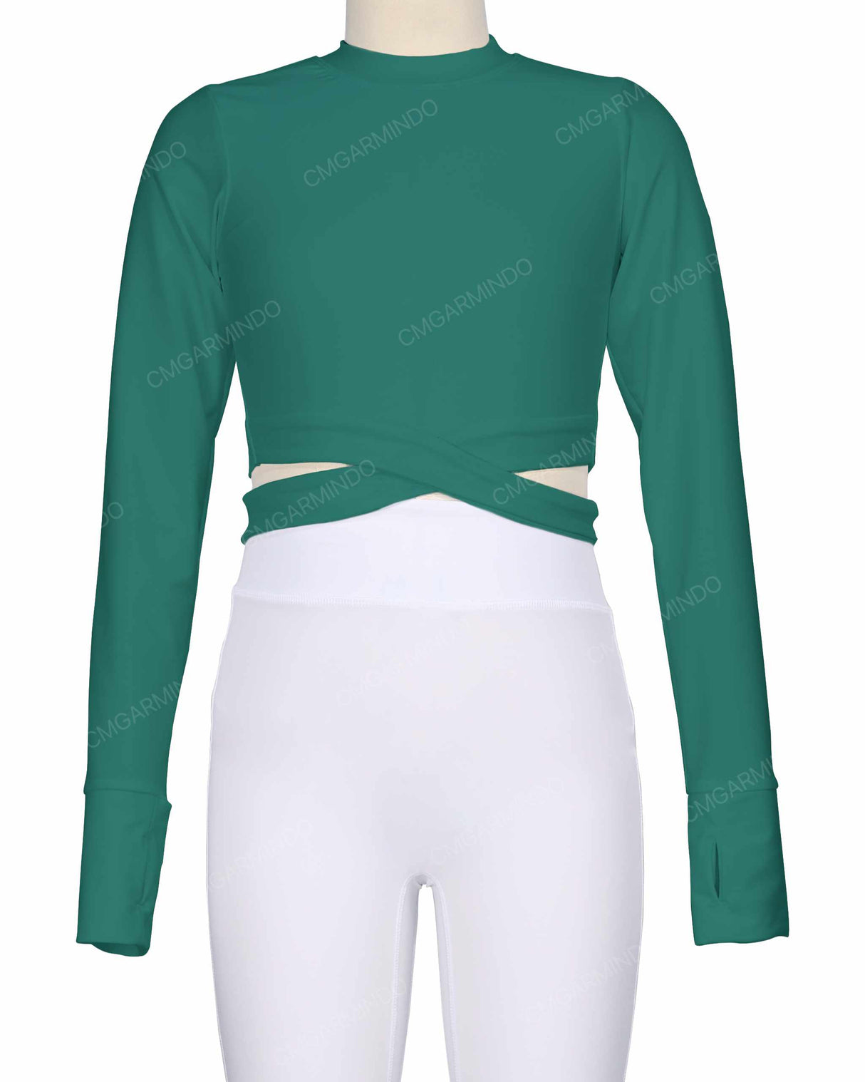 Long Sleeve Cross Waist Top