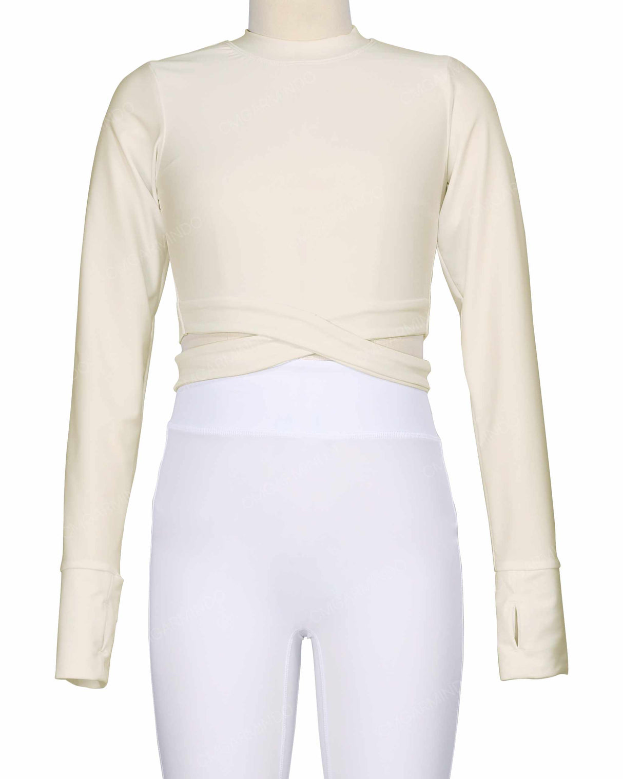 Long Sleeve Cross Waist Top