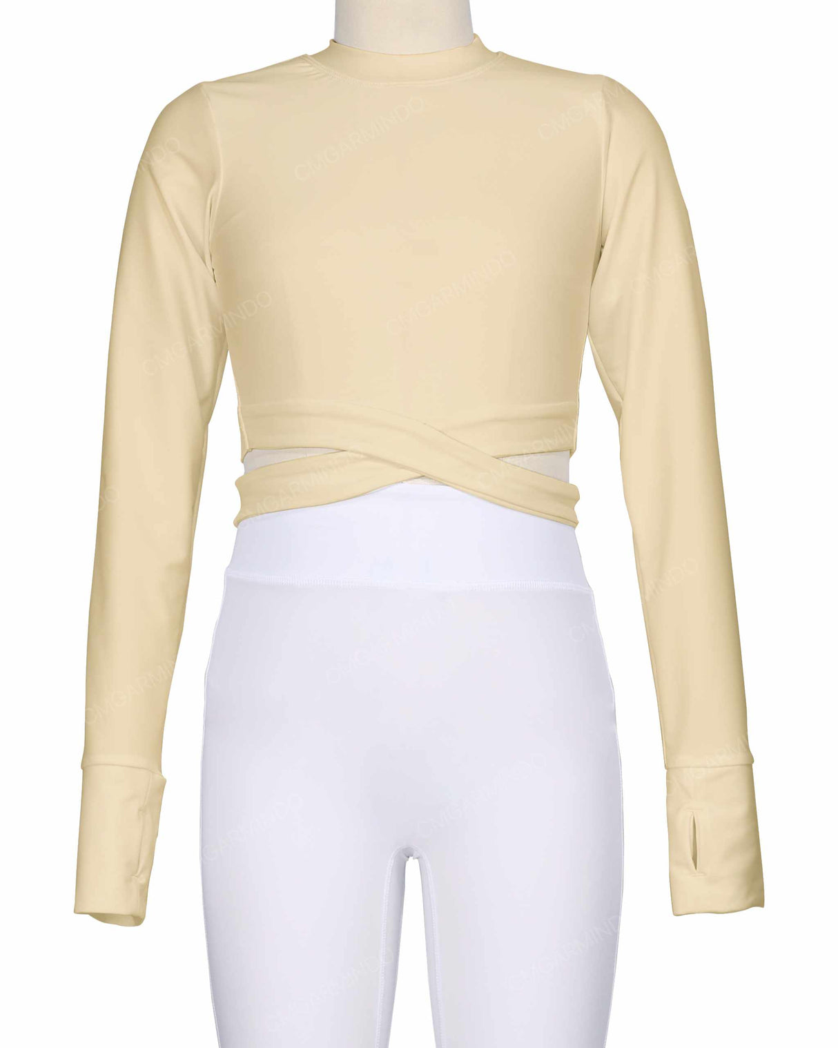 Long Sleeve Cross Waist Top