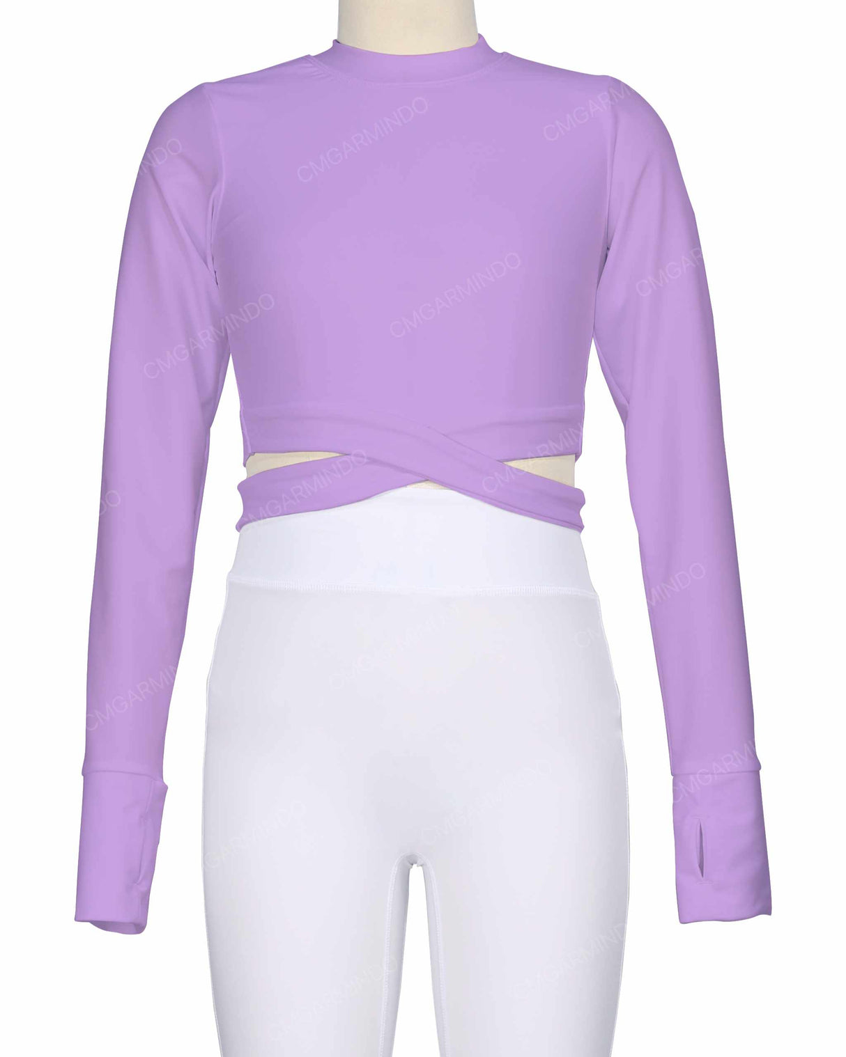 Long Sleeve Cross Waist Top
