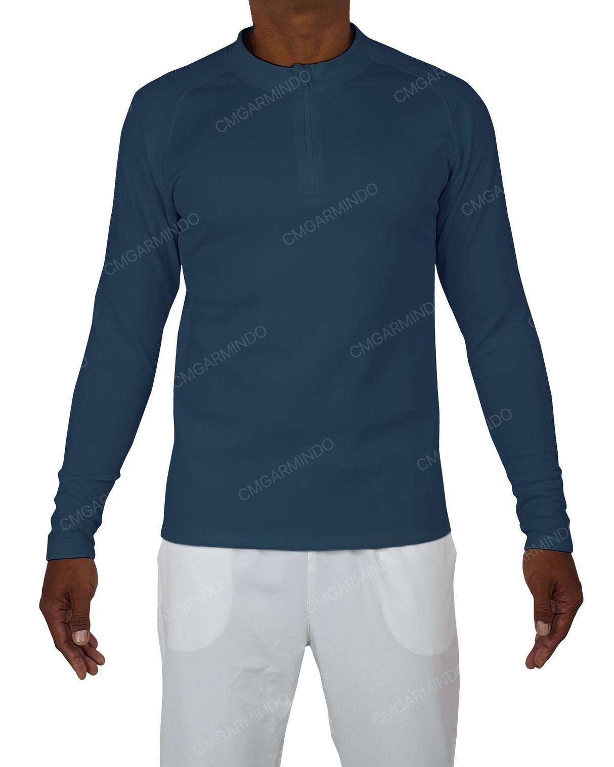 Fitted 1/4 Zip Long Sleeve Raglan T-Shirt