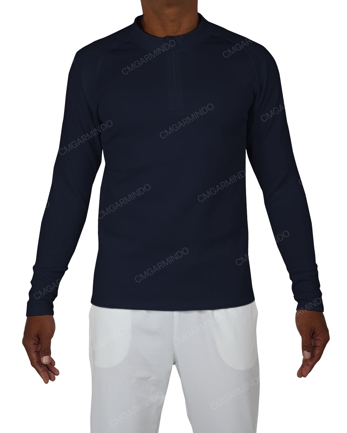 Fitted 1/4 Zip Long Sleeve Raglan T-Shirt
