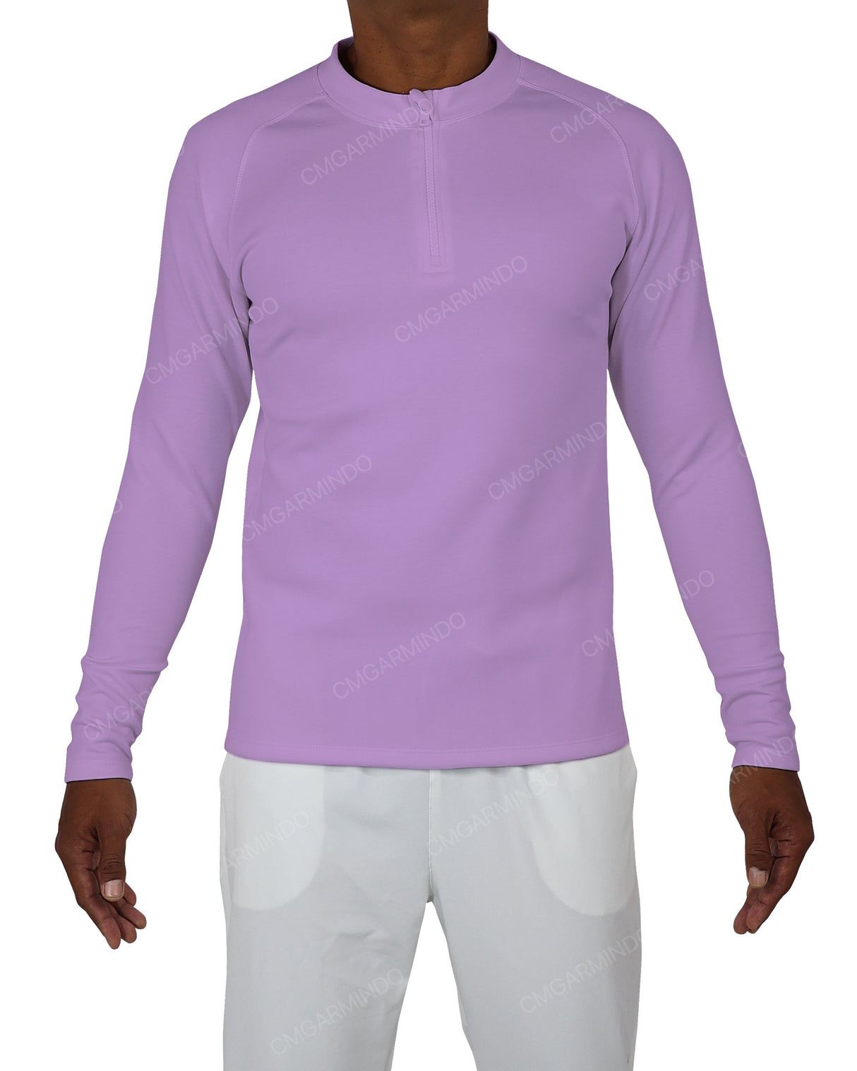 Fitted 1/4 Zip Long Sleeve Raglan T-Shirt