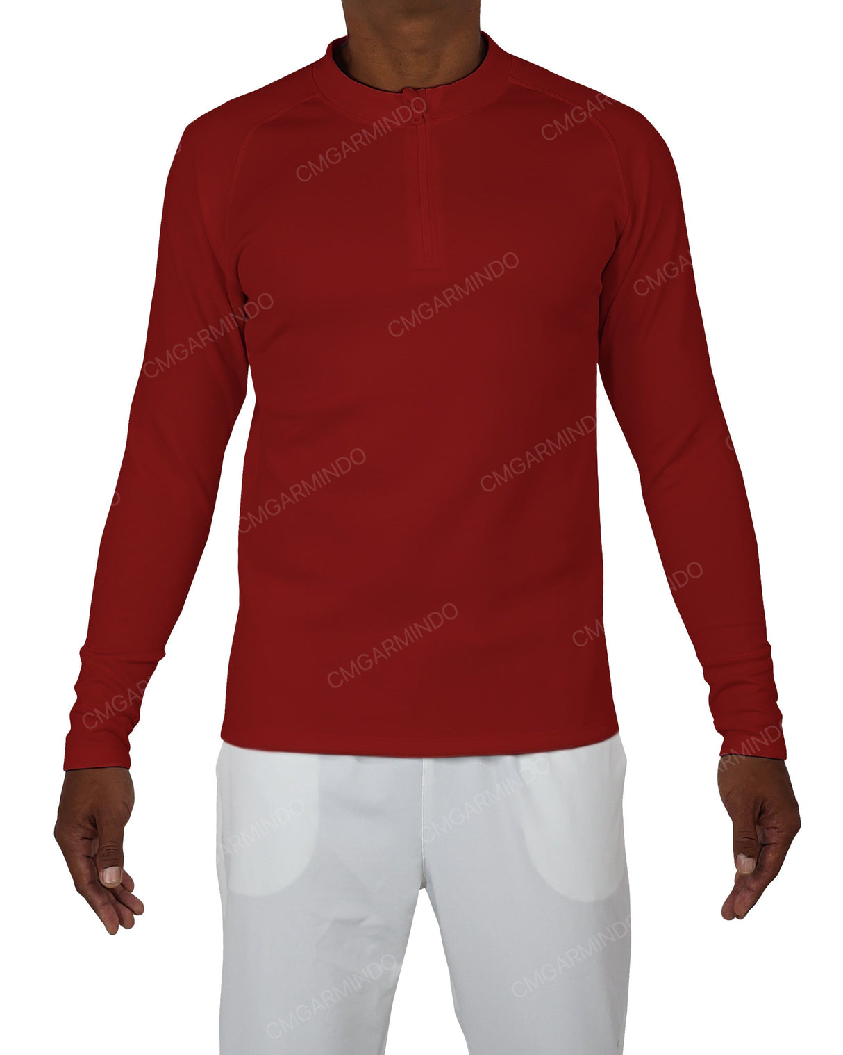 Fitted 1/4 Zip Long Sleeve Raglan T-Shirt