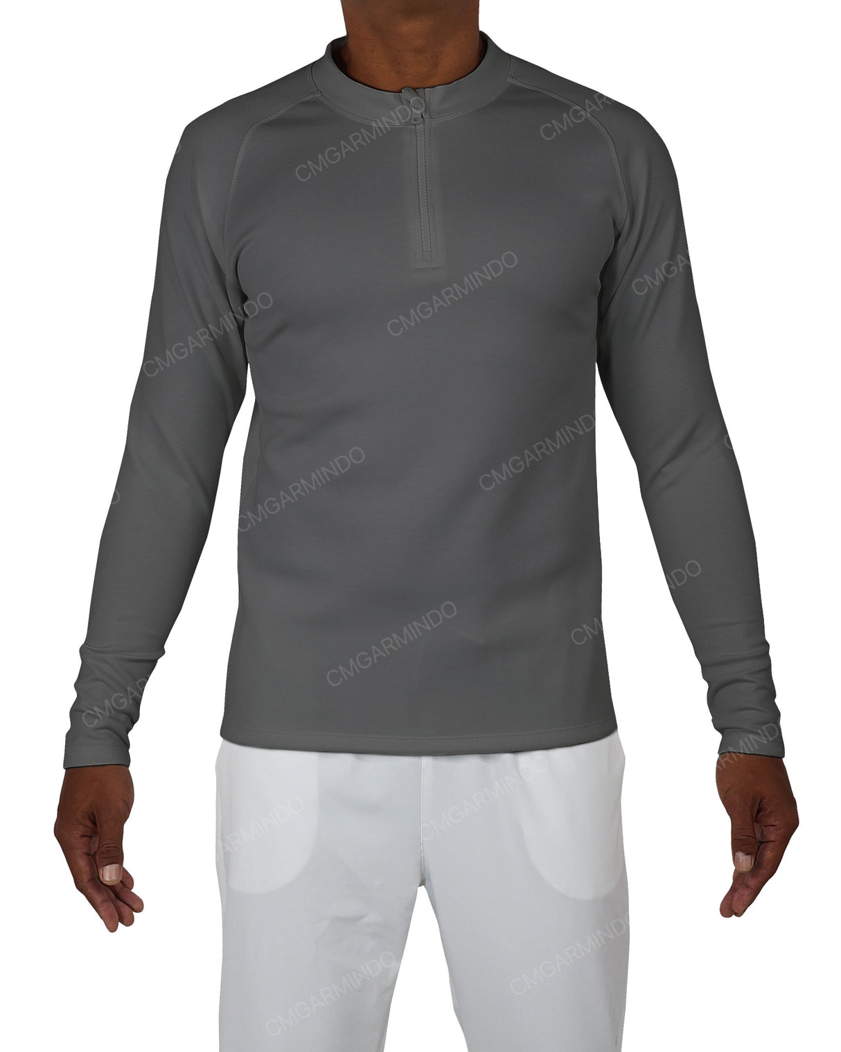 Fitted 1/4 Zip Long Sleeve Raglan T-Shirt