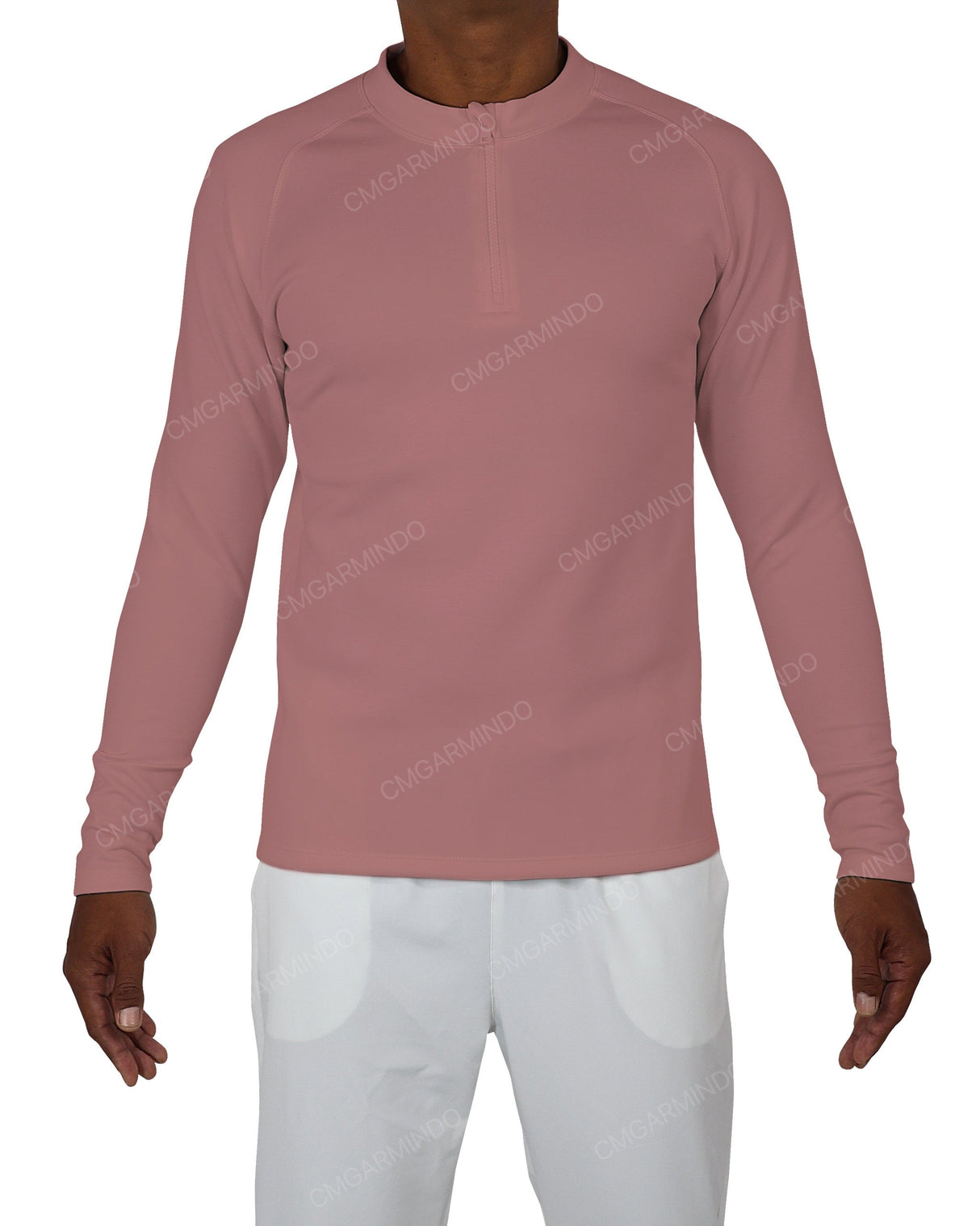 Fitted 1/4 Zip Long Sleeve Raglan T-Shirt