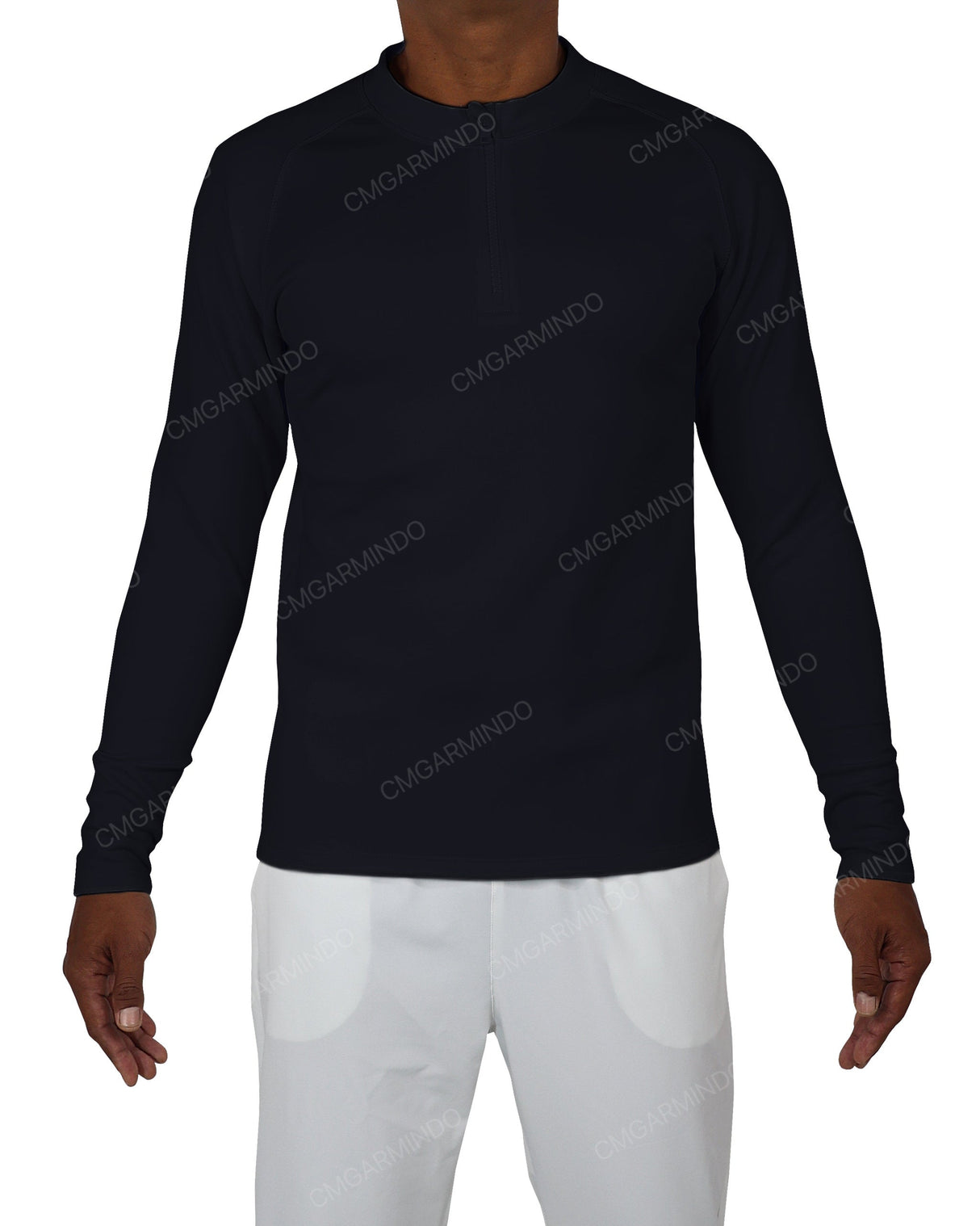 Fitted 1/4 Zip Long Sleeve Raglan T-Shirt