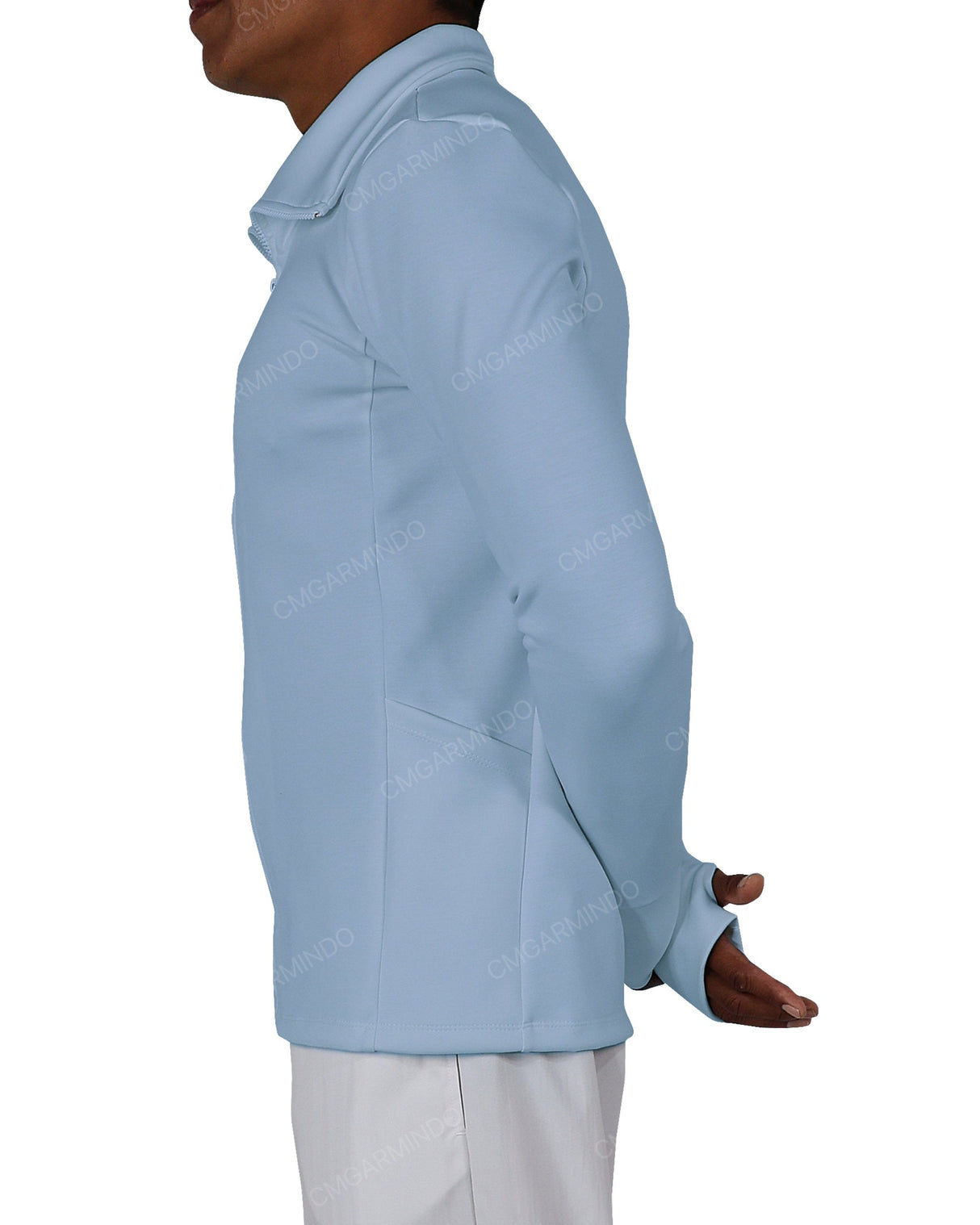 High Neck Long Sleeve Zip Up Top