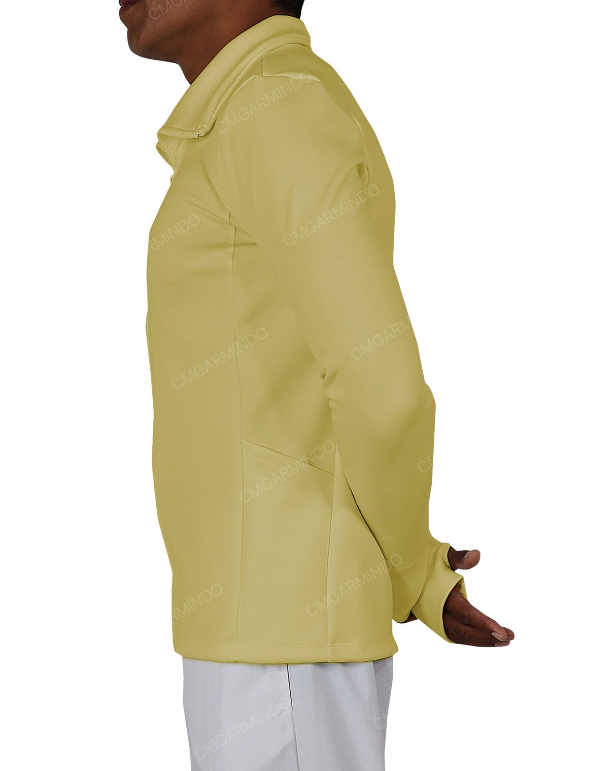 High Neck Long Sleeve Zip Up Top