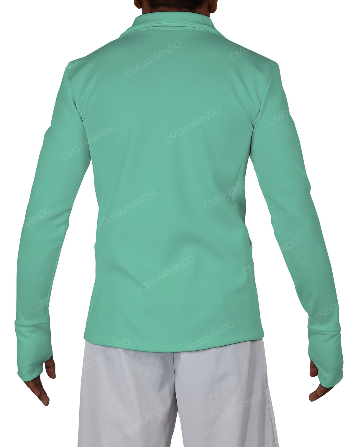 High Neck Long Sleeve Zip Up Top