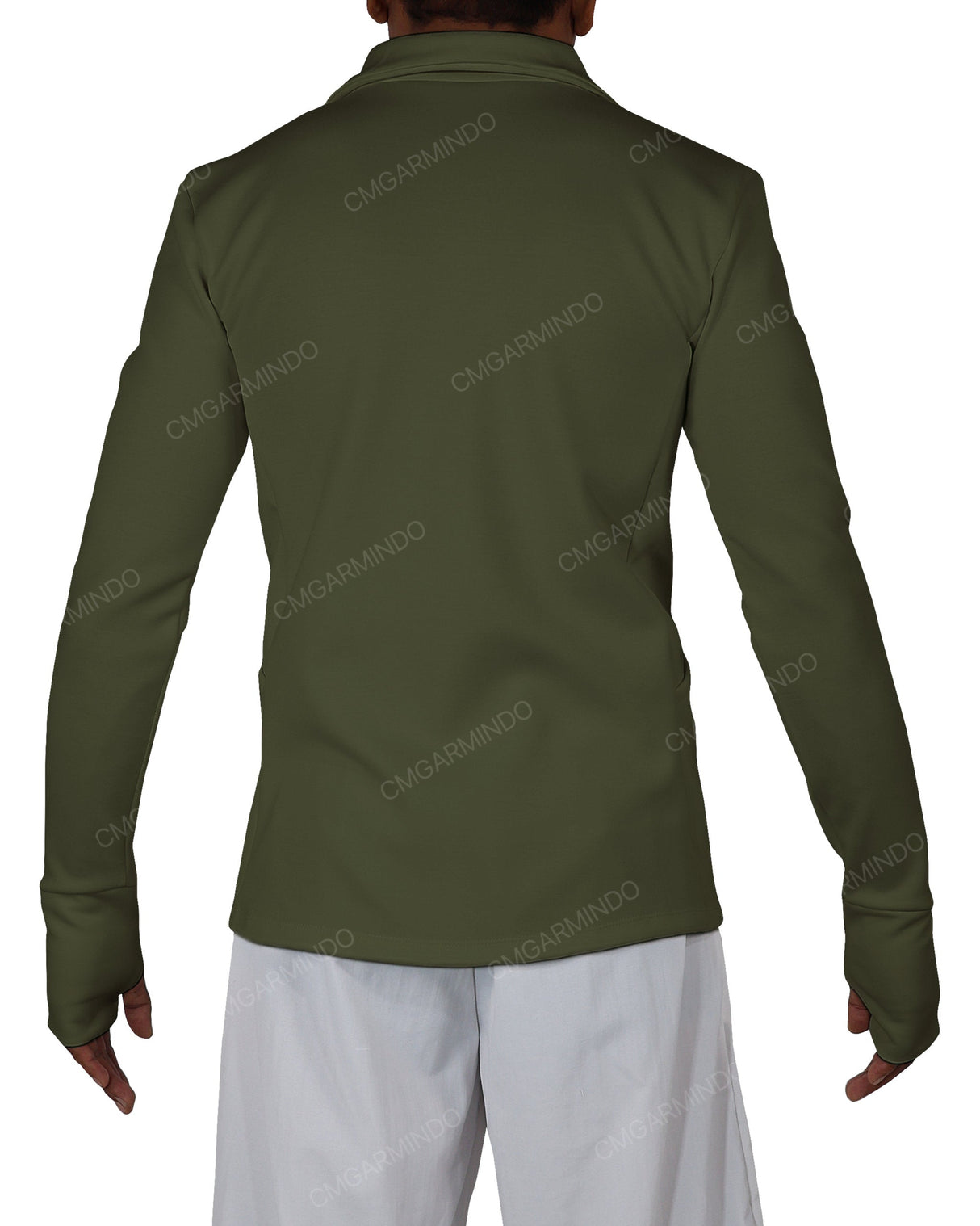 High Neck Long Sleeve Zip Up Top