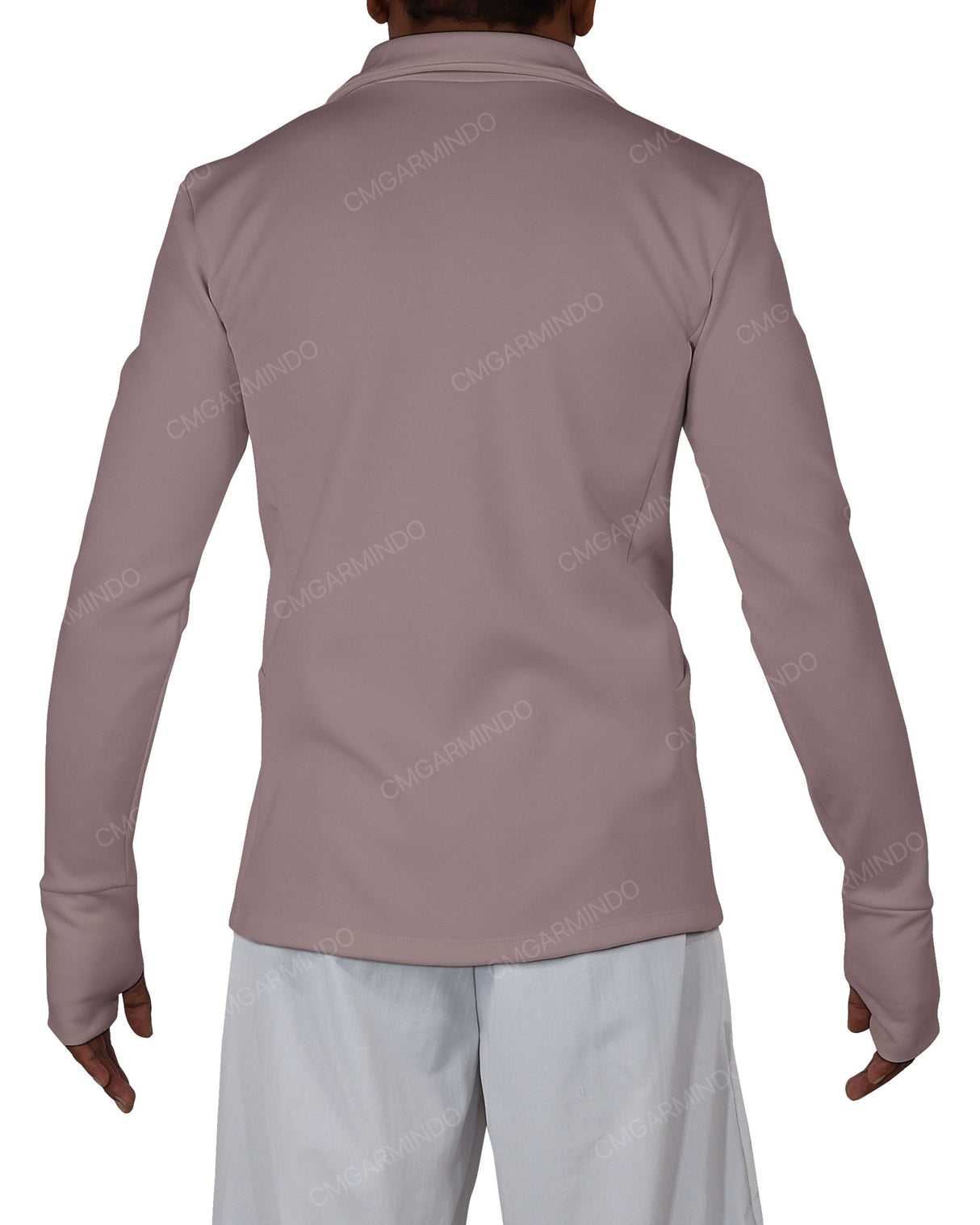 High Neck Long Sleeve Zip Up Top
