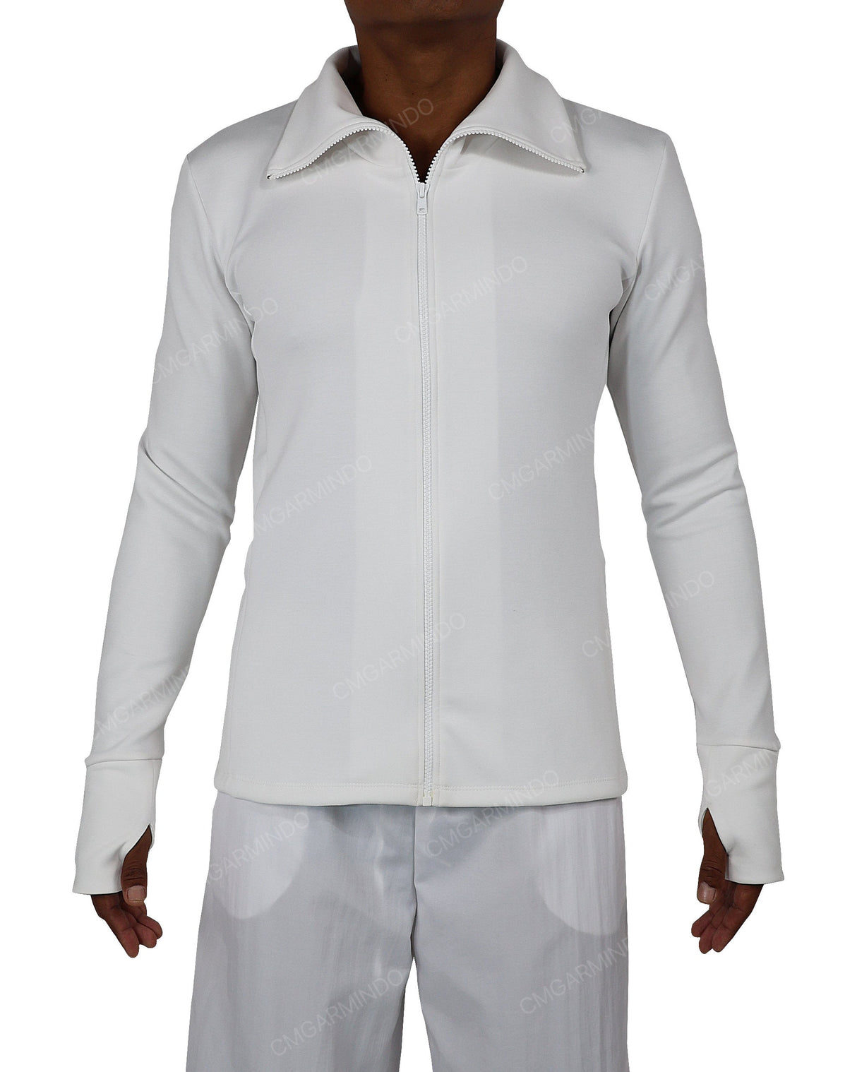 High Neck Long Sleeve Zip Up Top