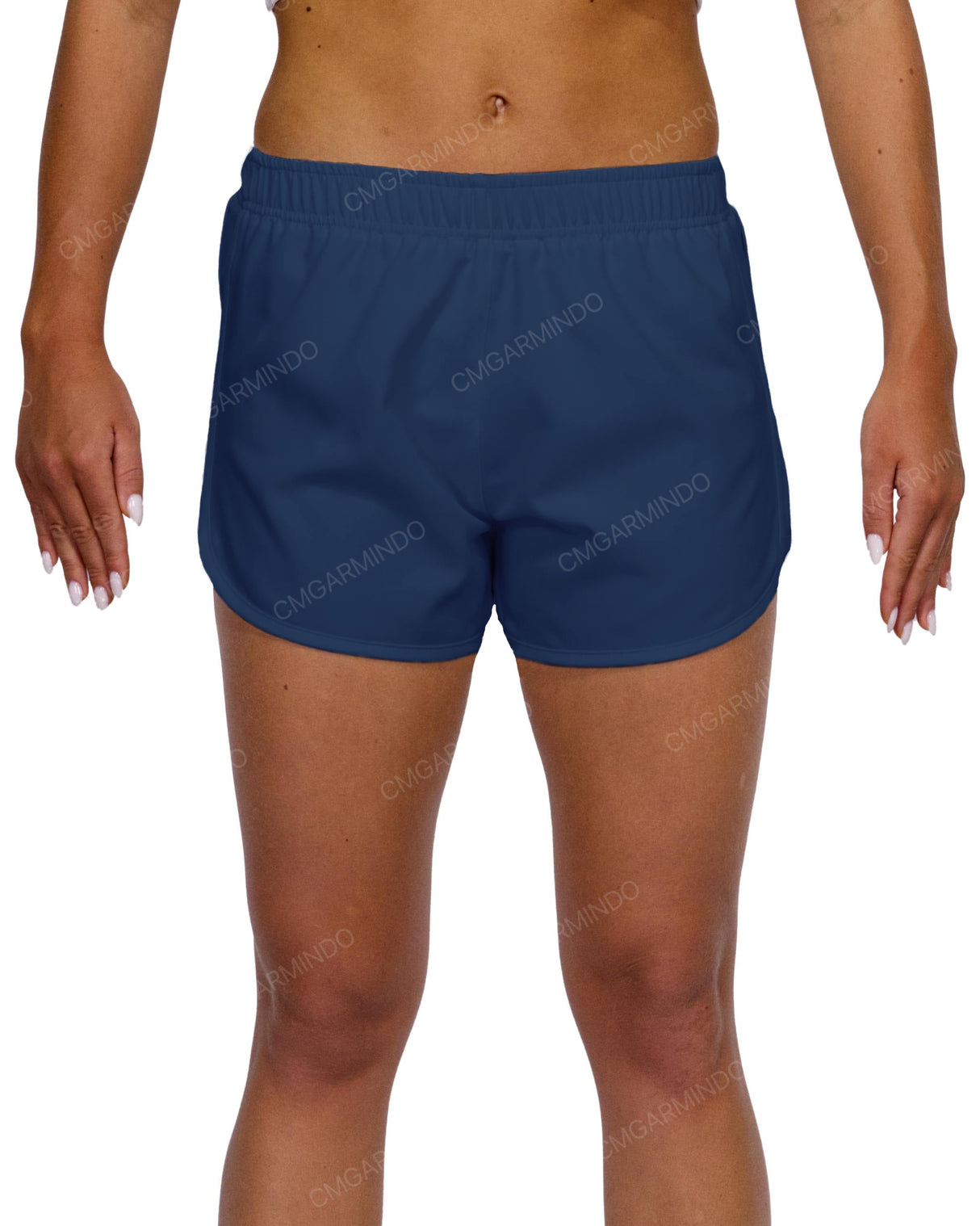 Elastic Waist Dolphin Hem Shorts