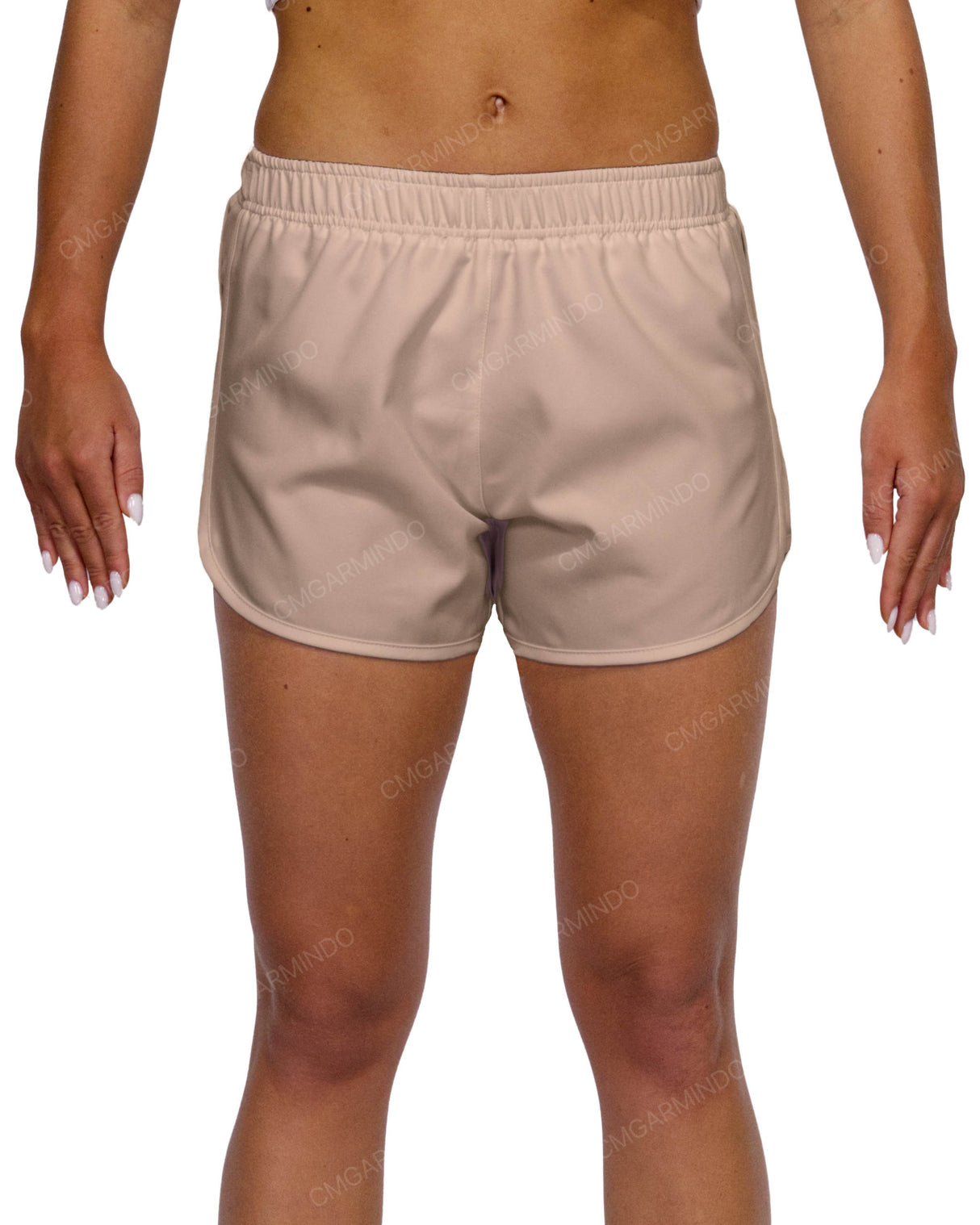 Elastic Waist Dolphin Hem Shorts
