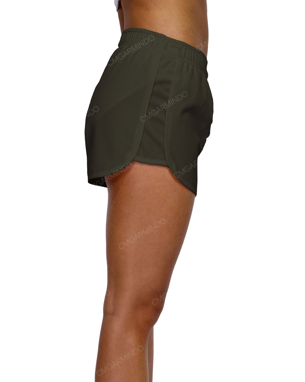 Elastic Waist Dolphin Hem Shorts