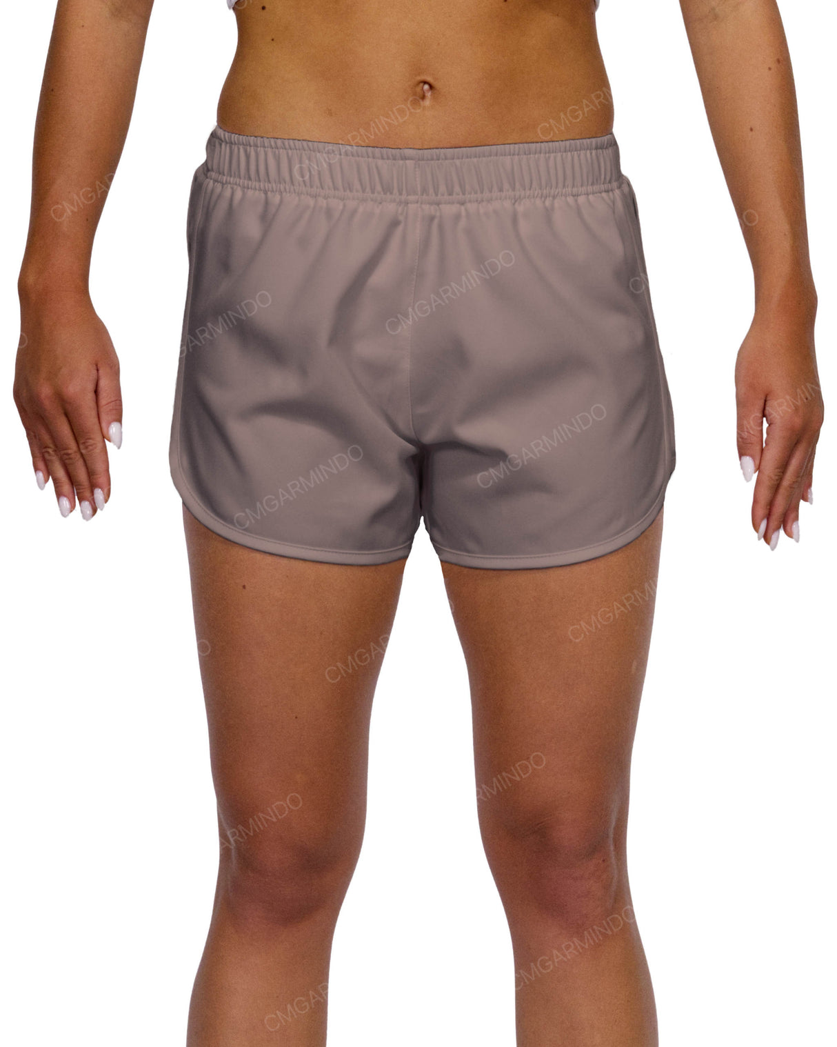 Elastic Waist Dolphin Hem Shorts