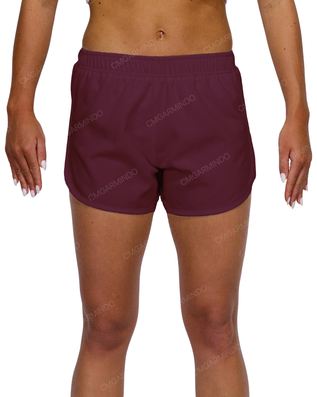 Elastic Waist Dolphin Hem Shorts