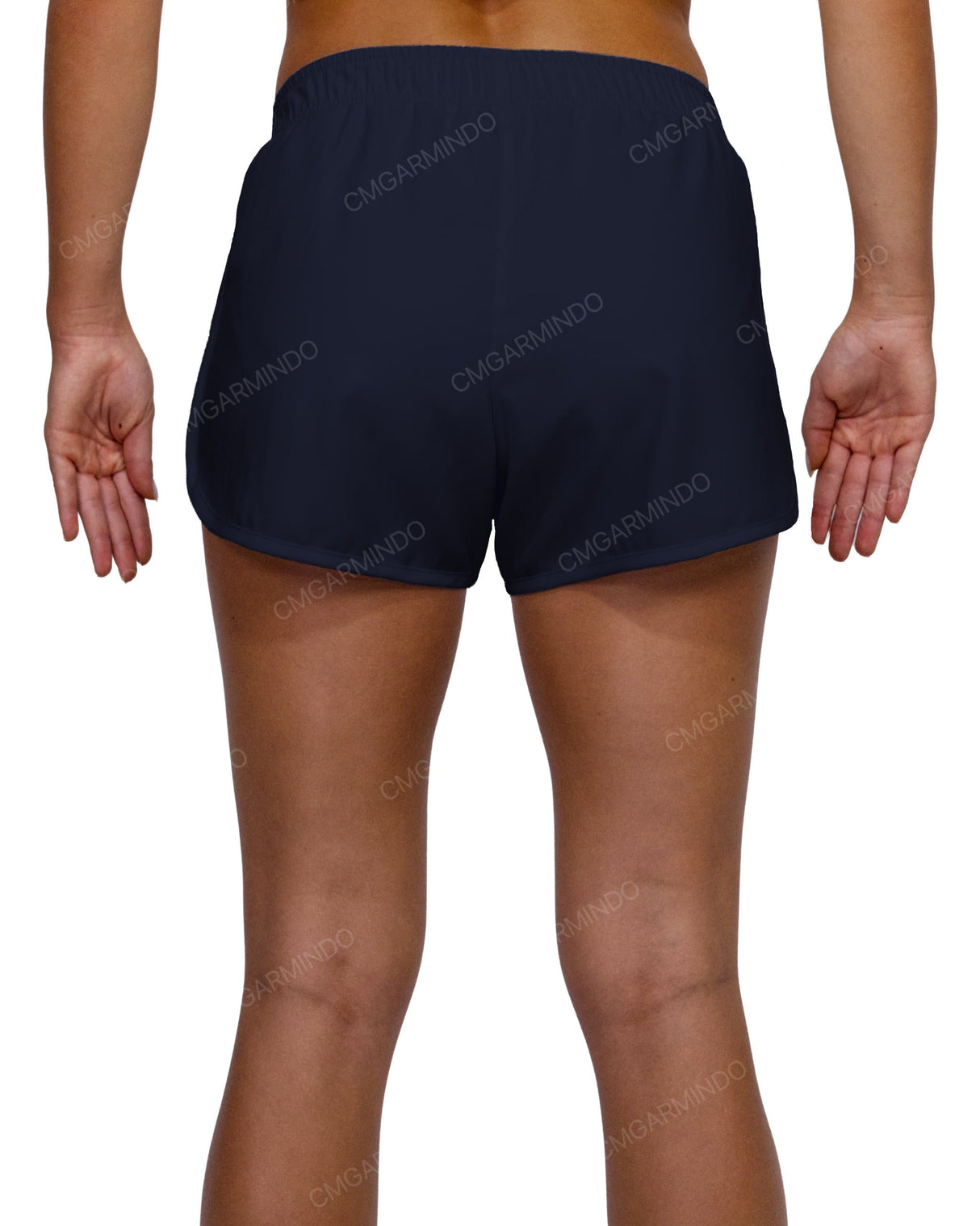 Elastic Waist Dolphin Hem Shorts