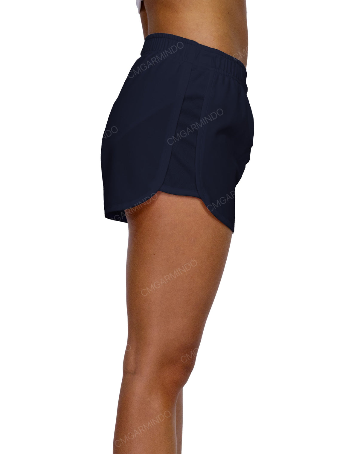 Elastic Waist Dolphin Hem Shorts