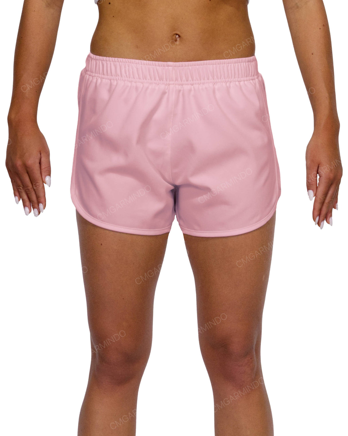 Elastic Waist Dolphin Hem Shorts