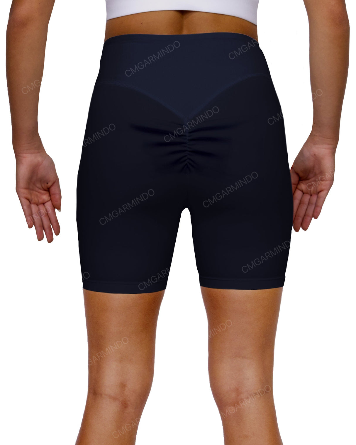 High Rise Deep V-Back Shorts
