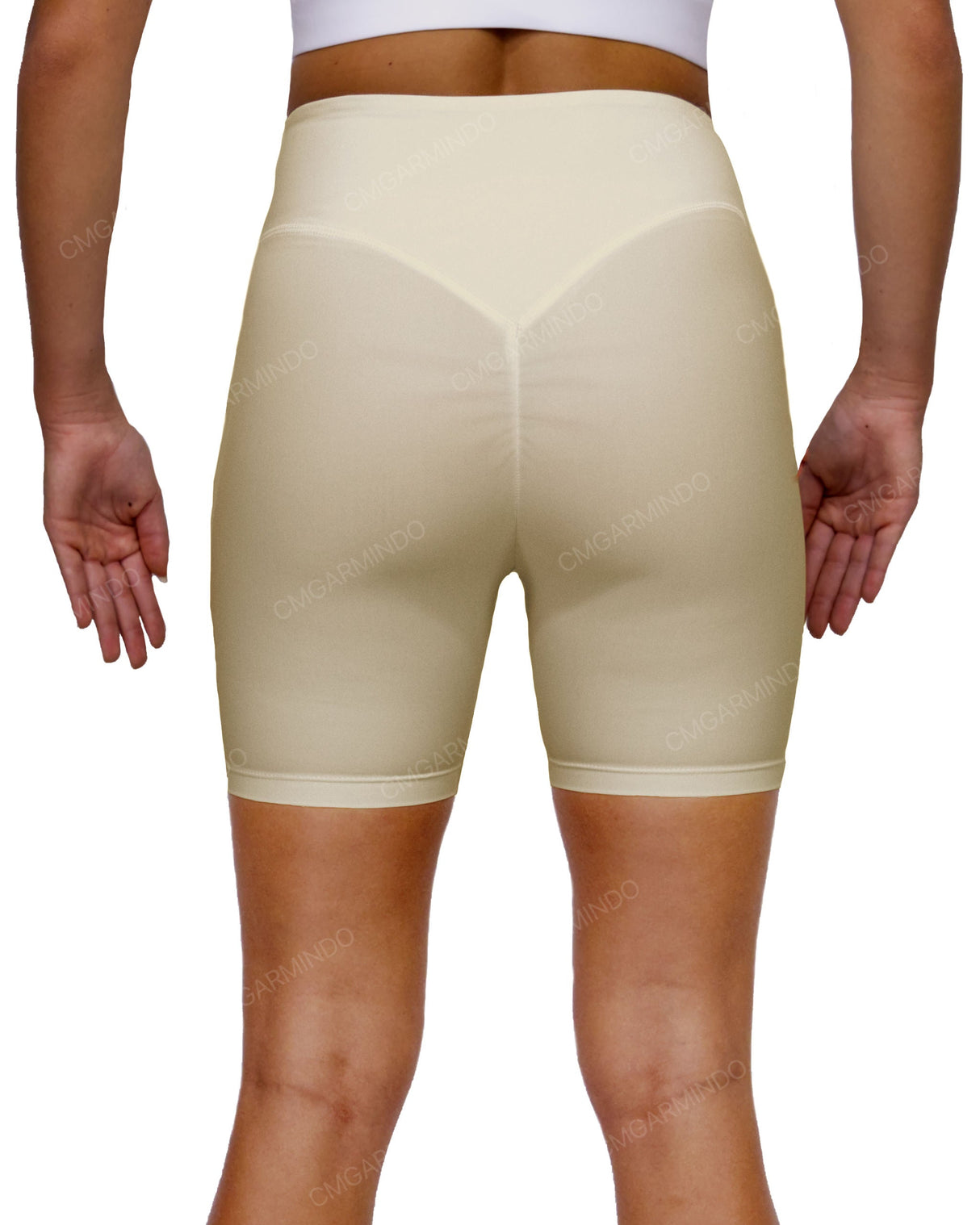 High Rise Deep V-Back Shorts