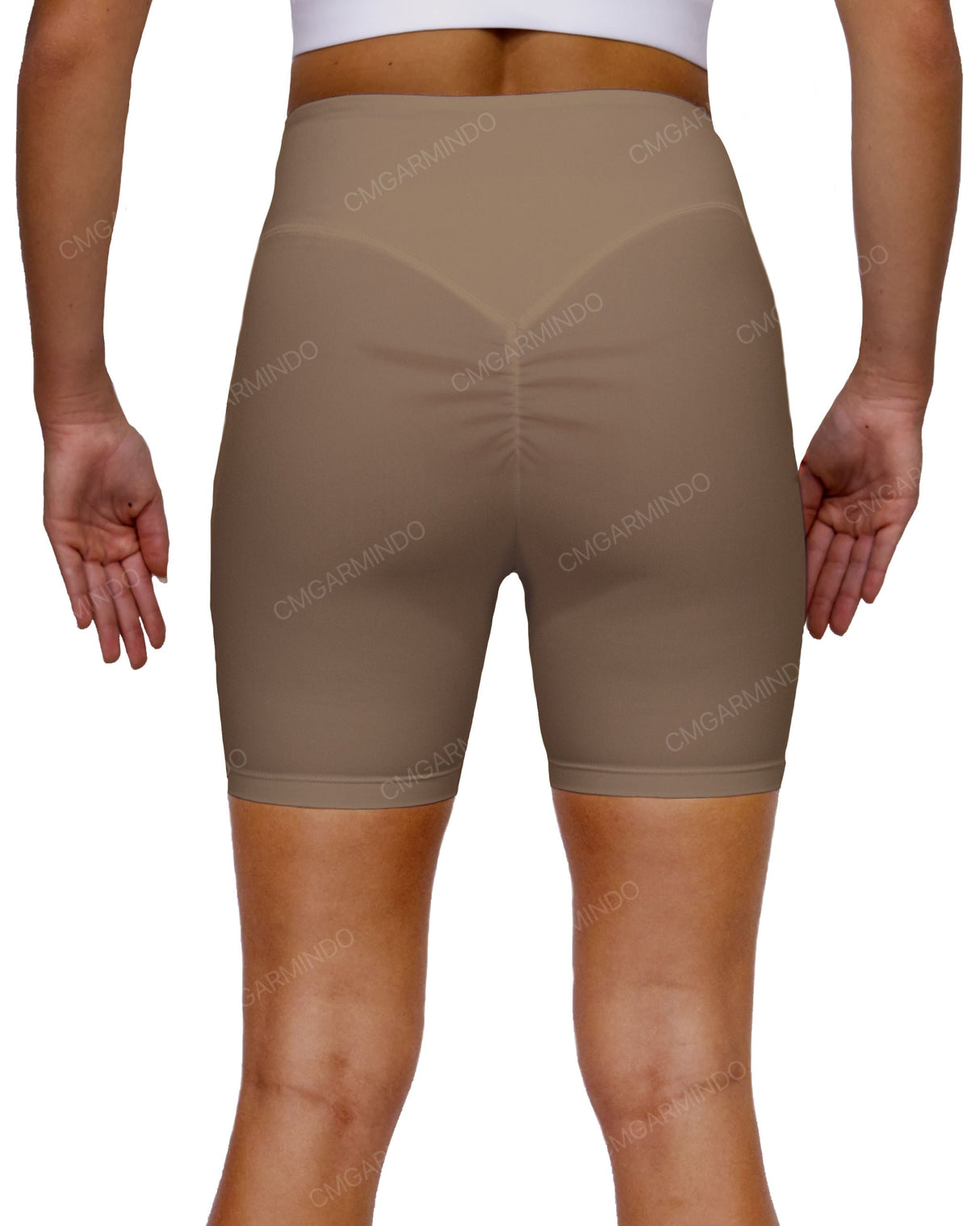 High Rise Deep V-Back Shorts