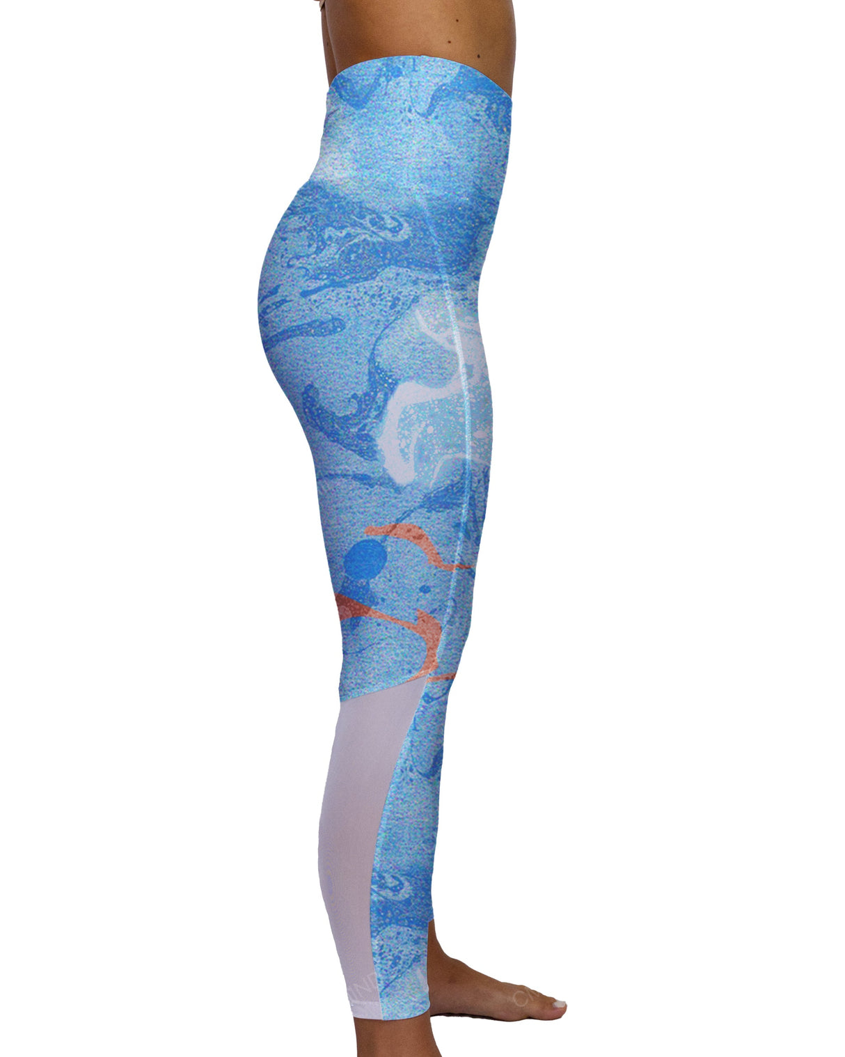 High Rise 7/8 Length Back Mesh Leggings