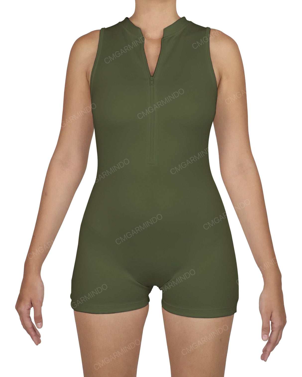 Sleeveless 1/4 Zip Playsuit