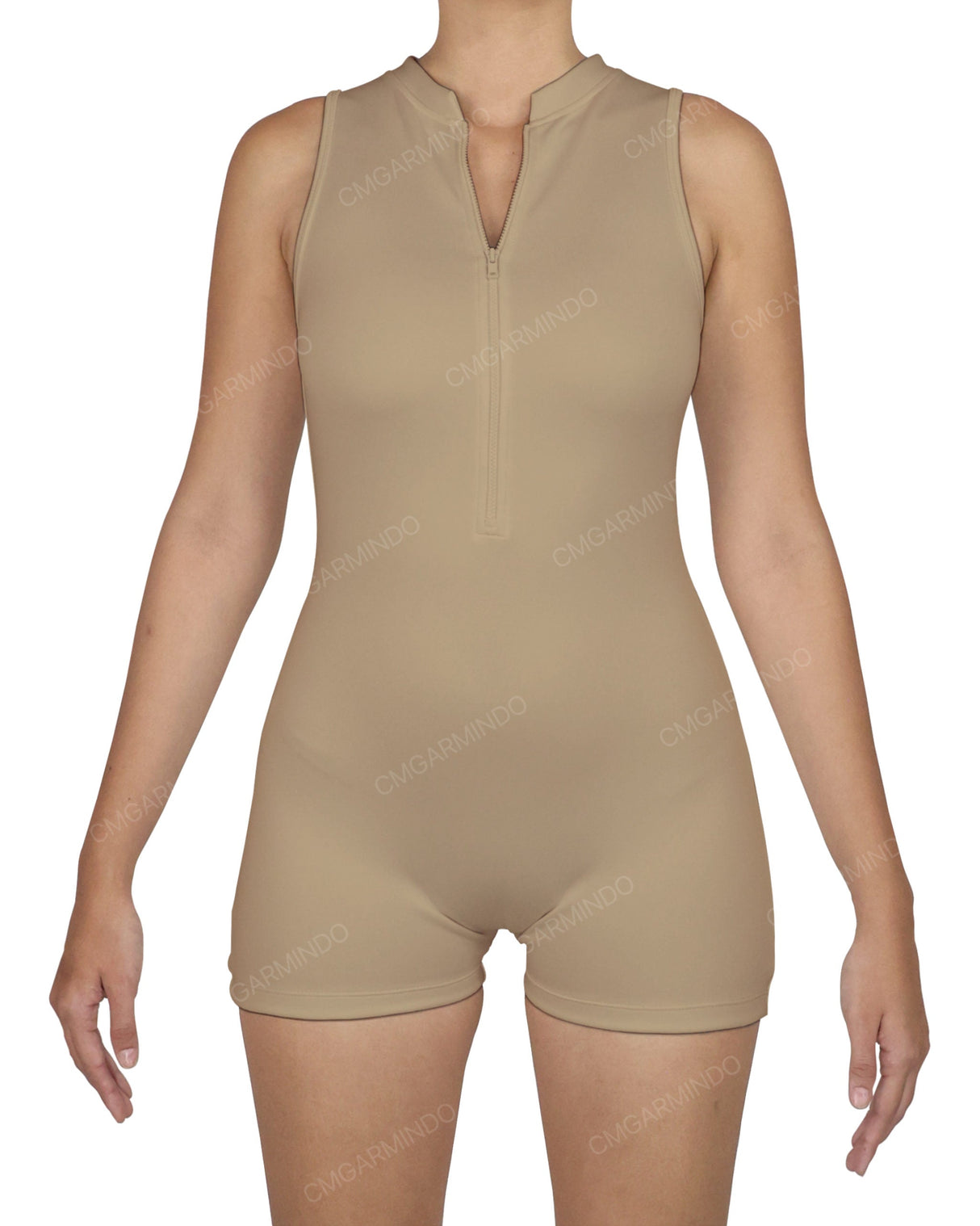 Sleeveless 1/4 Zip Playsuit