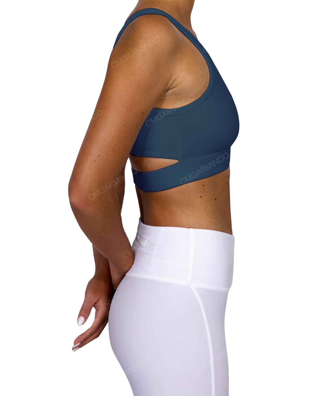 Scoop Front Band Back Top