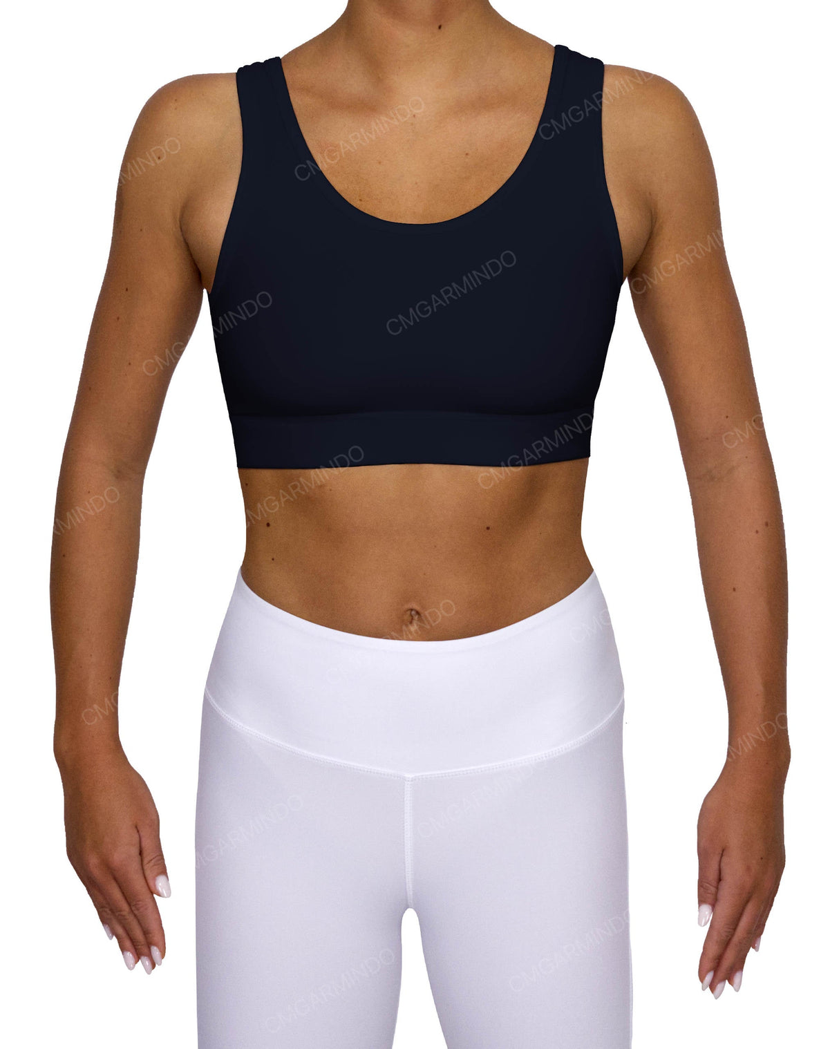 Scoop Front Band Back Top