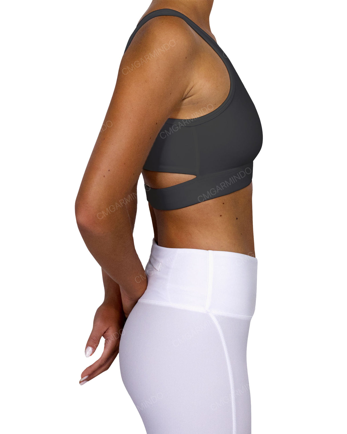 Scoop Front Band Back Top