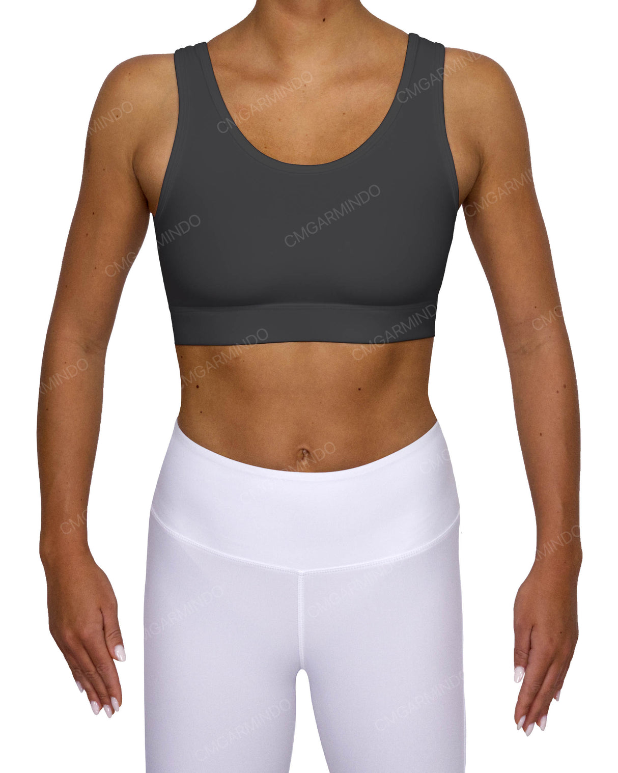 Scoop Front Band Back Top
