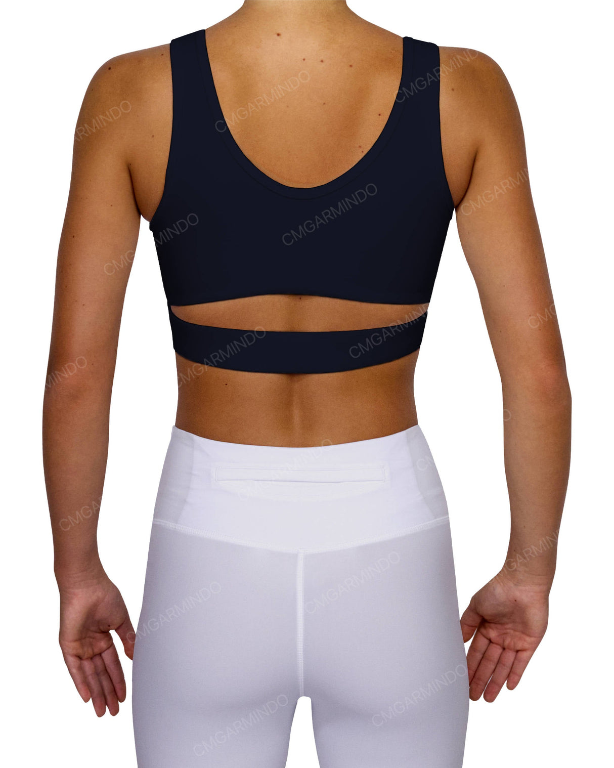 Scoop Front Band Back Top