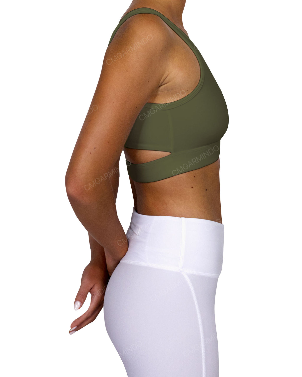 Scoop Front Band Back Top